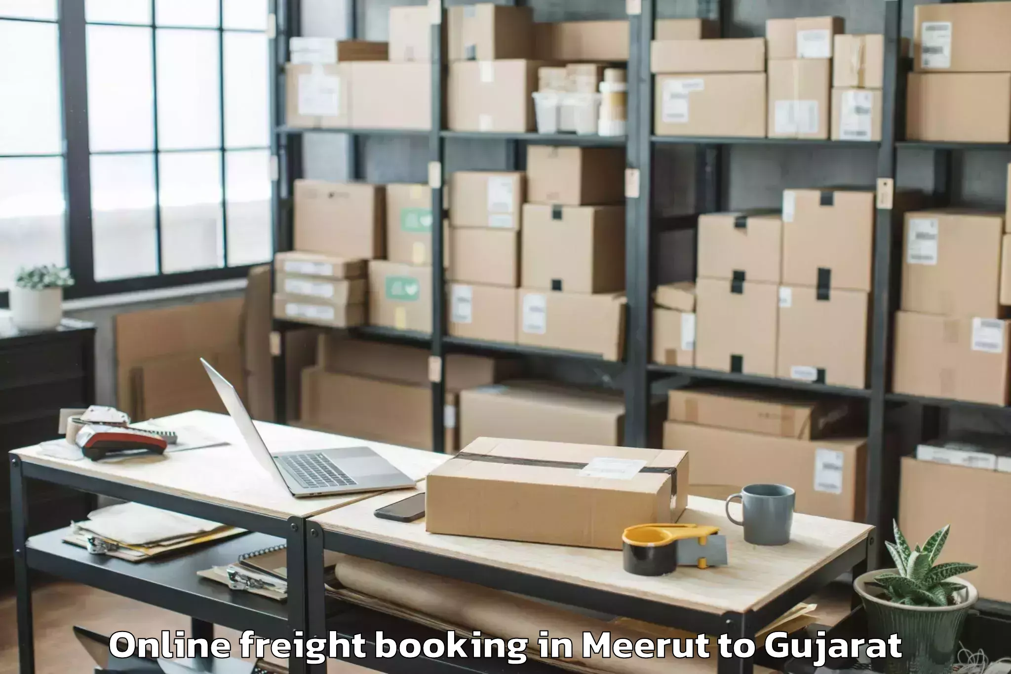 Top Meerut to Kharod Online Freight Booking Available